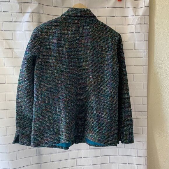 Coldwater Creek Multicolor Woven Jacket Sz 14 - Picture 2 of 3